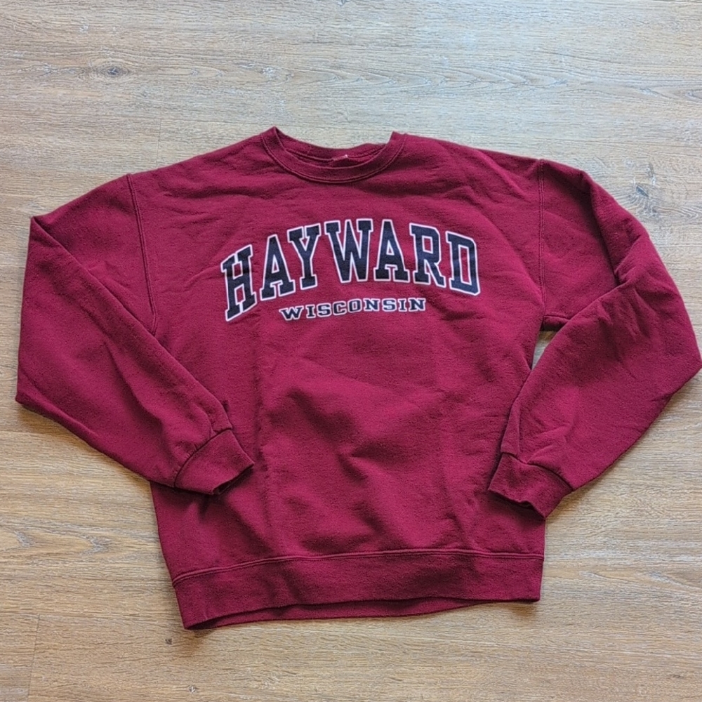 Hayward Wisconsin Red Crew Neck Sweatshirt